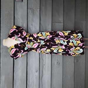 Vintage Milanzo Floral Dress (1980s ); Marked Size 9/10; Current sizing fits 6-8